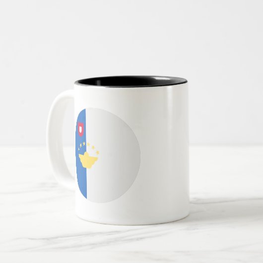 vlag van de Azoren Tweekleurige Koffiemok (Voorkant links)
