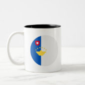 vlag van de Azoren Tweekleurige Koffiemok (Links)