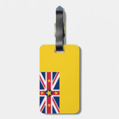 Vlag van de Bagagelabel van Niue met lederriem (Achterkant verticaal)
