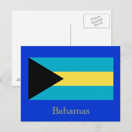 Vlag van de Bahama's Briefkaart (Voorkant / Achterkant)