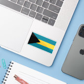 Vlag van de Bahama's (Gemenebest van de Bahama's) Sticker (Laptop met iPhone)