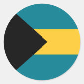 Vlag van de Bahama's Ronde Sticker (Voorkant)