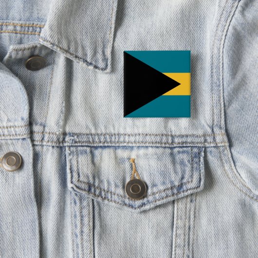 Vlag van de Bahama's Vierkante Button 5,1 Cm (In situ)