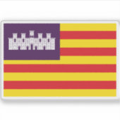 Vlag van de Balearen Sticker (Voorkant)