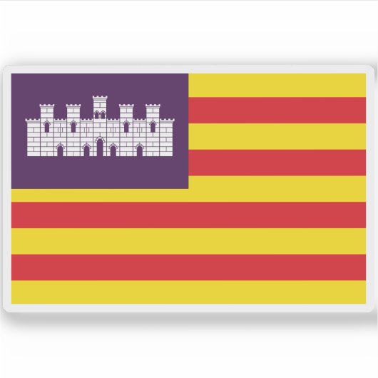 Vlag van de Balearen Sticker (Voorkant)