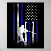 Vlag van de Baseball American Flag Player, pa, mam Poster (Voorkant)
