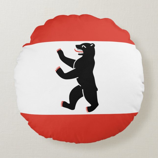 Vlag van de Berlijnse Ronde Pillow Rond Kussen (Voorkant)