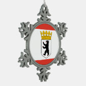 Vlag van de Berlijnse Snowflake Pewter kerstversie Tin Sneeuwvlok Ornament (Links)