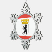Vlag van de Berlijnse Snowflake Pewter kerstversie Tin Sneeuwvlok Ornament (Rechts)