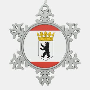 Vlag van de Berlijnse Snowflake Pewter kerstversie Tin Sneeuwvlok Ornament