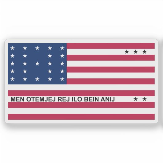 Vlag van de Bikini-eilandbewoners, Micronesia, Oce Sticker (Voorkant)