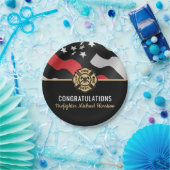 Vlag van de brandweeracademie voor Afstuderen Rood Papieren Bordje (Feest)