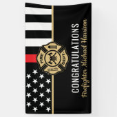 Vlag van de brandweeracademie voor Afstuderen Rood Spandoek (Verticaal)