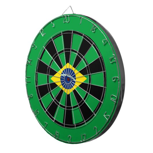 Vlag van de Braziliaanse Multi Ring Art Dartbord (Voorkant Rechts)