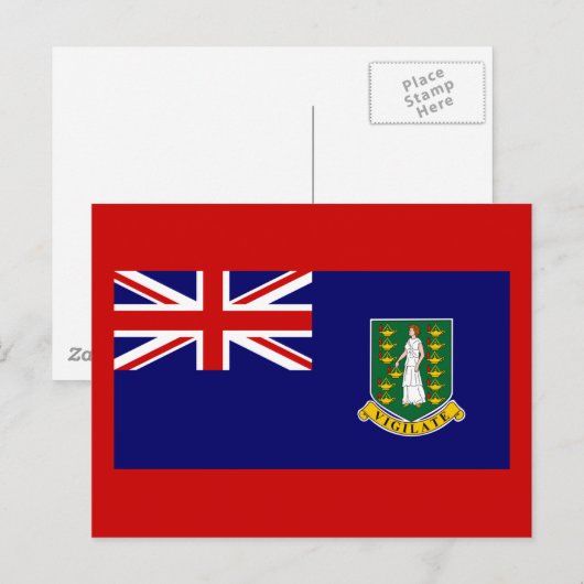 Vlag van de Britse Maagdeneilanden Briefkaart (Voorkant / Achterkant)