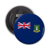 vlag van de Britse Maagdeneilanden Button Flesopener (Voorkant)