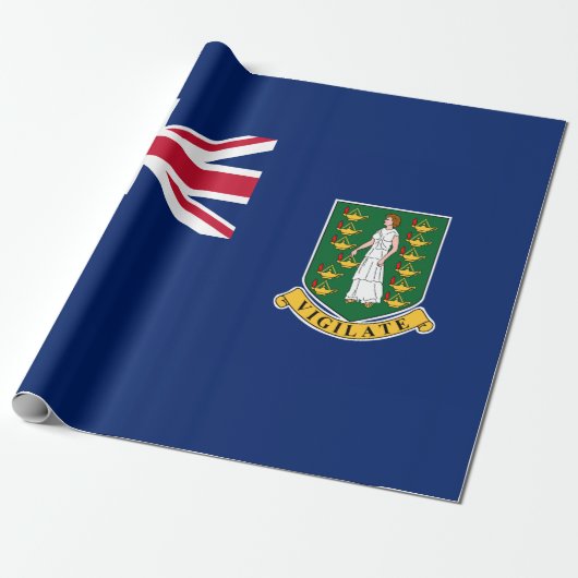 Vlag van de Britse Maagdeneilanden (BVI) Cadeaupapier (Uitgerold)