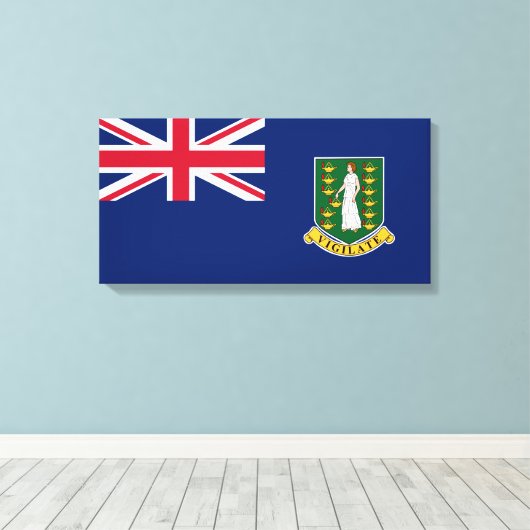 Vlag van de Britse Maagdeneilanden (BVI) Canvas Afdruk (Insitu (Houten vloer))