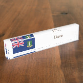 vlag van de Britse Maagdeneilanden Naambordje (Zijkant)