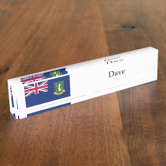 vlag van de Britse Maagdeneilanden Naambordje (Zijkant)