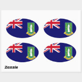 vlag van de Britse Maagdeneilanden Ovale Sticker (Vel)