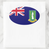 vlag van de Britse Maagdeneilanden Ovale Sticker (Tas)