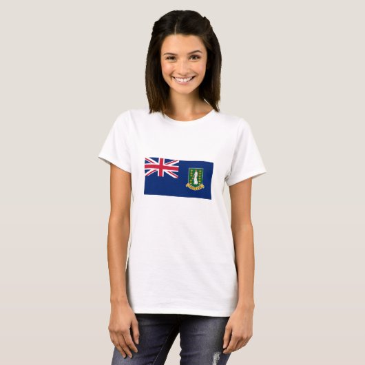 vlag van de Britse Maagdeneilanden T-shirt (Voorkant volledig)