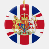 Vlag van de Britse Unie en de Royal Crest Keramisch Ornament (Achterkant)