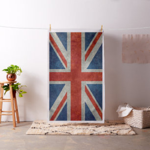 Vlag van de Britse Union Jack in retro-stijl text Stof