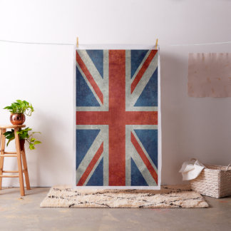 Vlag van de Britse Union Jack in retro-stijl text Stof