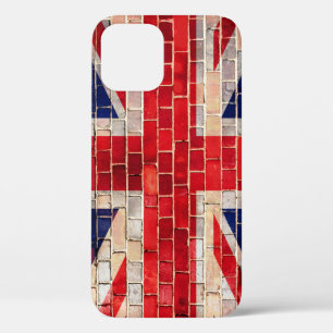 vlag van de Britse Union Jack op een stenen muur H Case-Mate iPhone Case