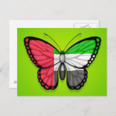 Vlag van de Butterfly van de Verenigde Arabische E Briefkaart (Voorkant / Achterkant)