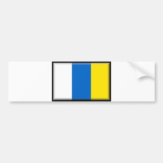 vlag van de Canarische Eilanden Bumpersticker (Voorkant)