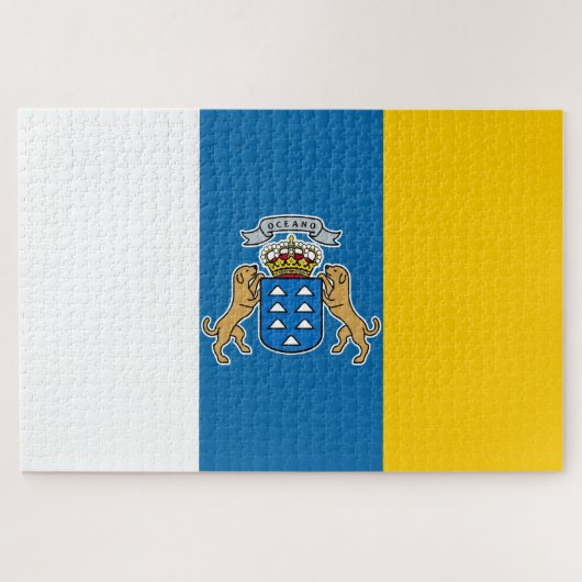 Vlag van de Canarische Eilanden (Canarische Eiland Legpuzzel (Horizontaal)