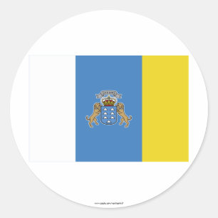 vlag van de Canarische Eilanden Ronde Sticker