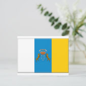 vlag van de Canarische Eilanden (Spanje) Briefkaart (Staand voorkant)