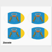 vlag van de Canarische Eilanden (Spanje) Ovale Sticker (Vel)