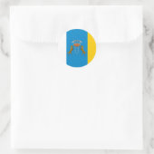 vlag van de Canarische Eilanden (Spanje) Ronde Sticker (Tas)