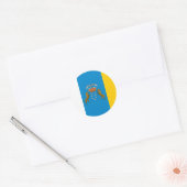 vlag van de Canarische Eilanden (Spanje) Ronde Sticker (Envelop)