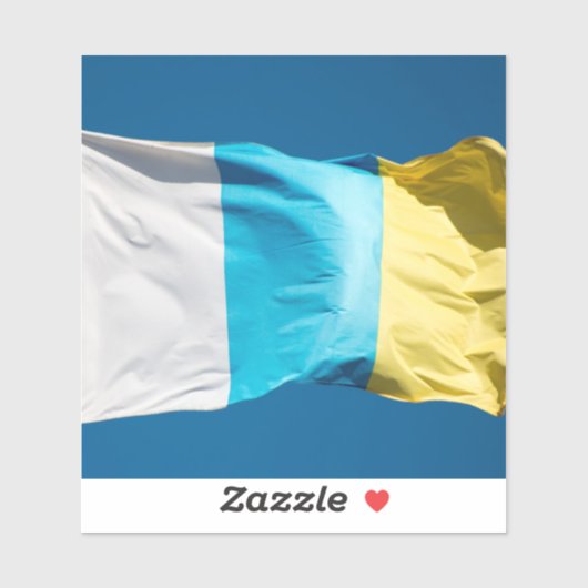 vlag van de Canarische Eilanden Sticker (Vel)
