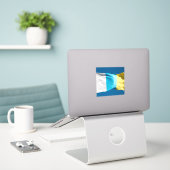 vlag van de Canarische Eilanden Sticker (Laptop op bureau)