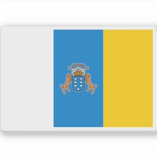 Vlag van de Canarische Eilanden Sticker (Voorkant)