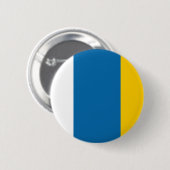 vlag van de Canarische Eilanden: symbool van de sp Ronde Button 5,7 Cm (Voorkant /achterkant)