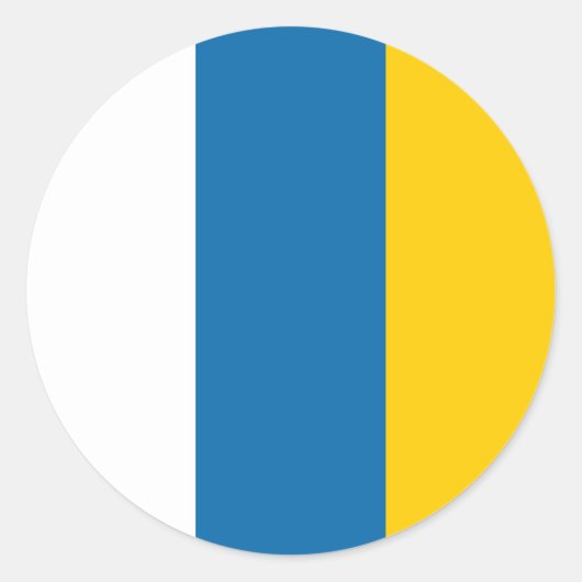 vlag van de Canarische Eilanden: symbool van de sp Ronde Sticker (Voorkant)