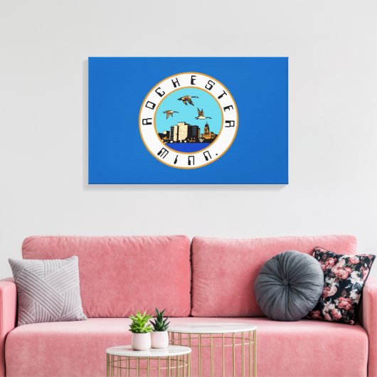 Vlag van de Canvas Print van Rochester (Minnesota) (Insitu (Woonkamer))