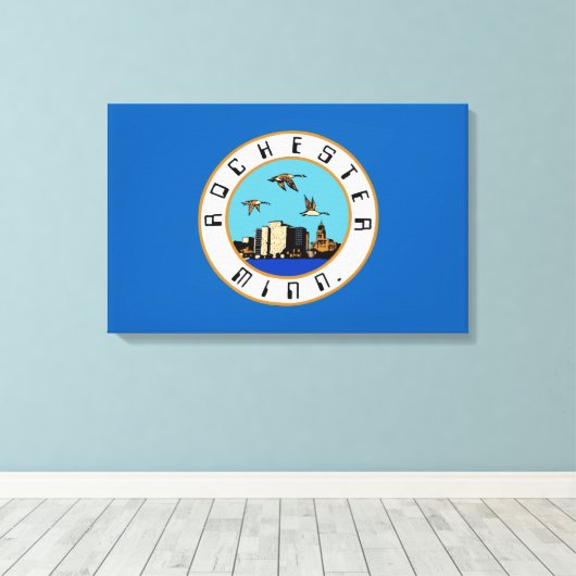 Vlag van de Canvas Print van Rochester (Minnesota) (Insitu (Houten vloer))