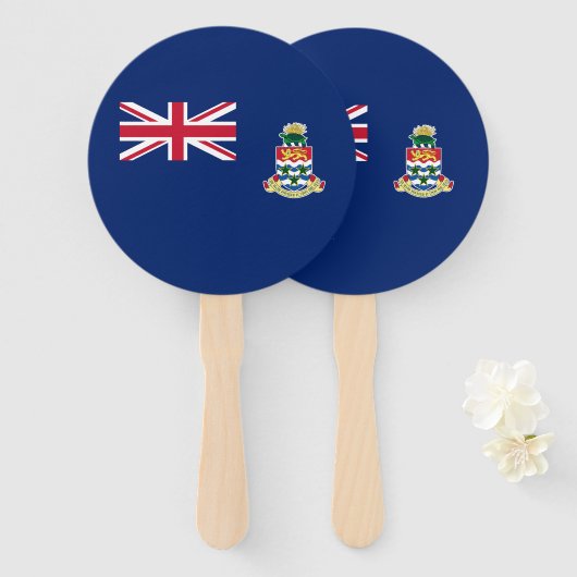 vlag van de Caymaneilanden Handwaaier (Voorkant en achterkant)