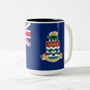 Vlag van de Caymaneilanden Tweekleurige Koffiemok