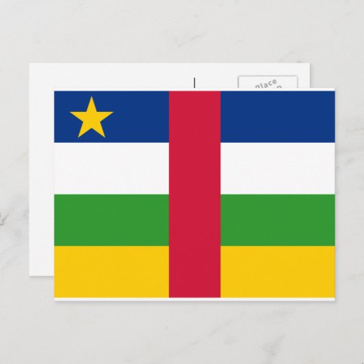 Vlag van de Centraal-Afrikaanse Republiek Briefkaart (Voorkant / Achterkant)