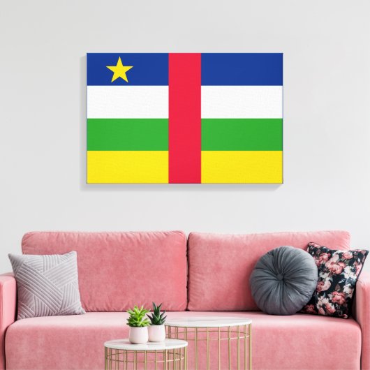 Vlag van de Centraal-Afrikaanse Republiek (CAR) Canvas Afdruk (Insitu (Woonkamer))